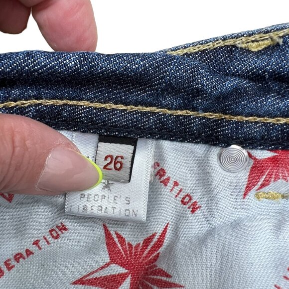 People's Liberation Irene dark wash cuffed women's capri jeans size 26 - Picture 8 of 9